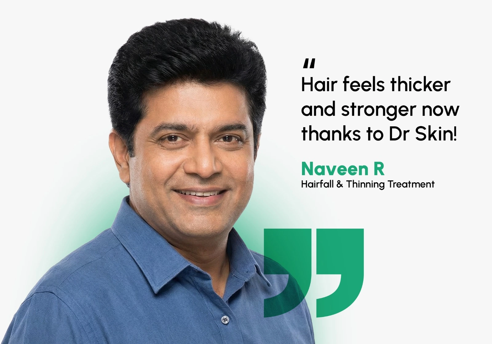 Patient with healthy hair at DrSkin Clinic